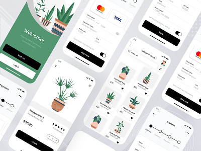 Plant app ui kit app app design business design dribbble ecommerce illustration mobile app nursery planing plant plant app design plant apps plant ecommerce research sajib ui ui design ux ux design