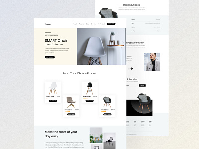 E-commerce Landing page app design chair chair website e commerce business e commerce landing page ecommerce ecommerce website landing page product design product page sajib shop shopify smart chair ui ui design ux ux design web design web page