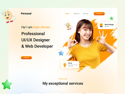 Personal Website - Home page app design behance blog design designers dribbble home page landing landing page personal personal app personal blog personal website ui uiux design ux web web design website website design