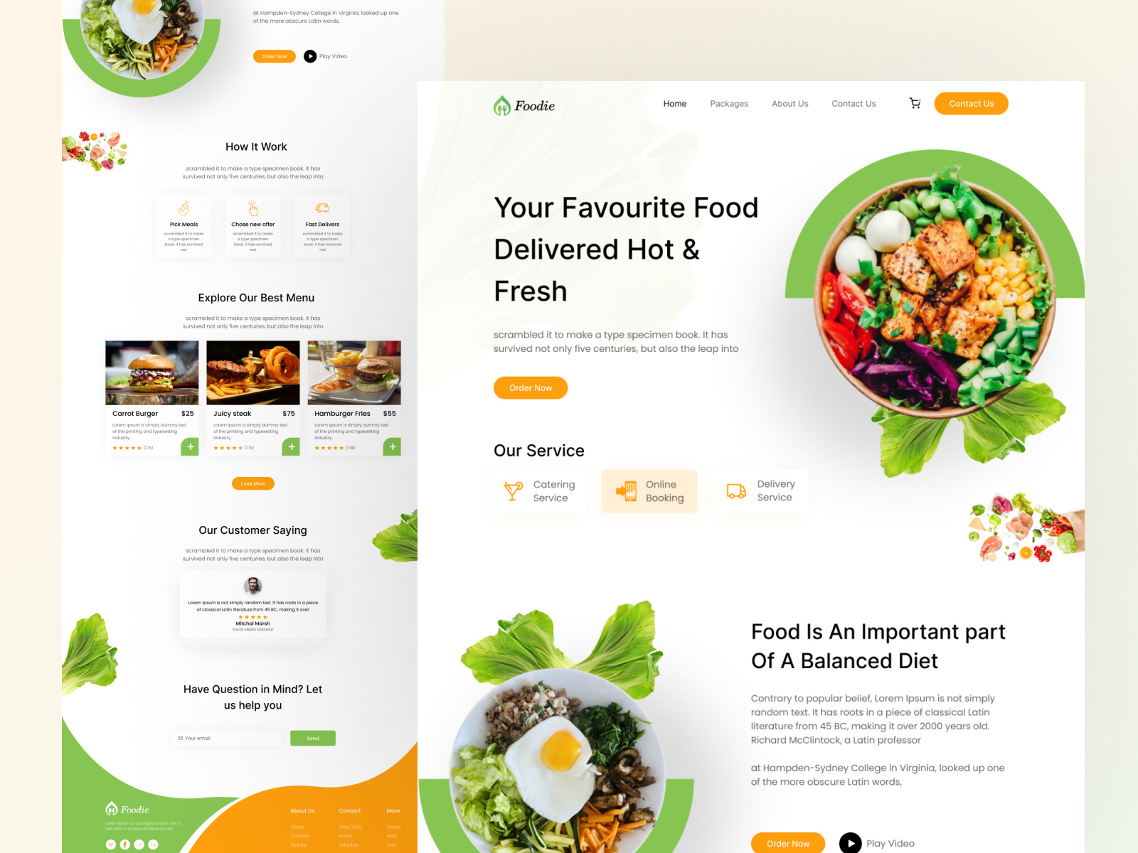 Food delivery landing page by Sajib Ahmed on Dribbble