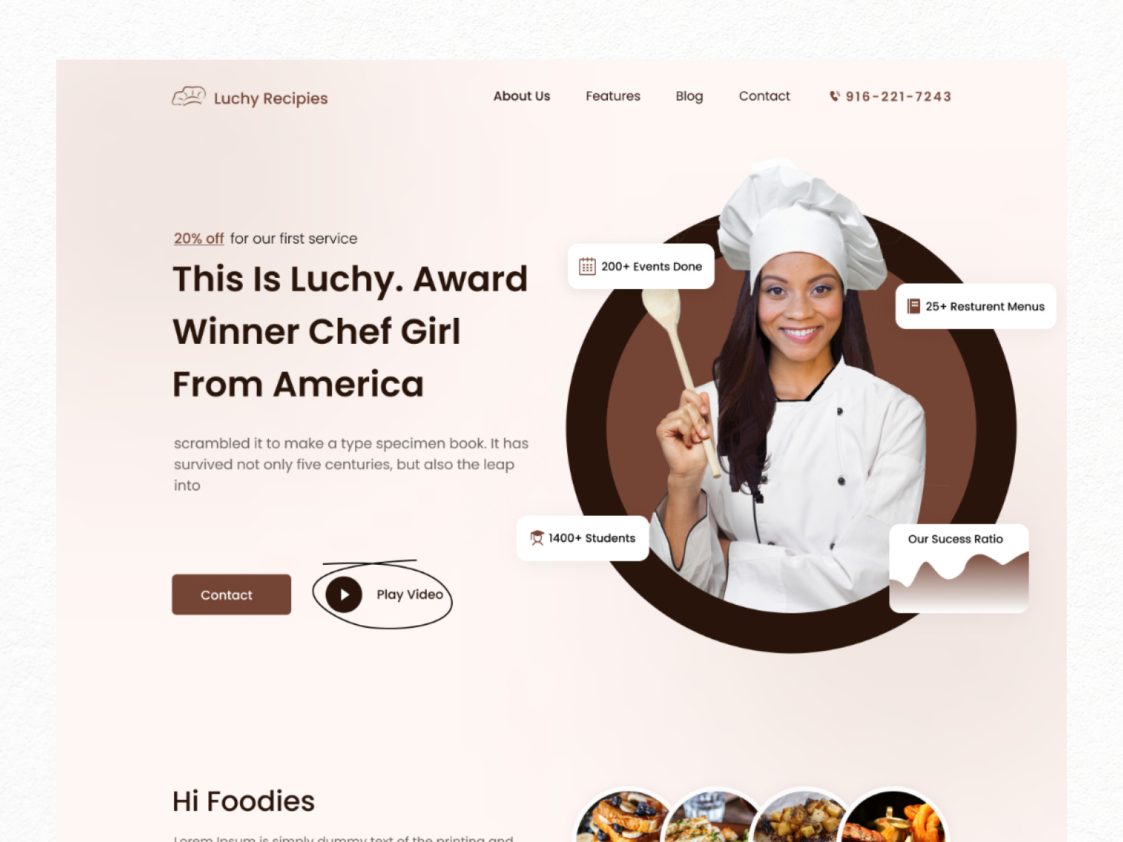 Chef Website, Landing Page Design by Sajib Ahmed on Dribbble
