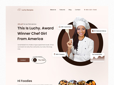 Chef Website, Landing Page Design chef landing page chef website design figma food landing page food maker food recipe food website foods home page landing page recipe recipe landing page tamplate ui ui design ux ux design webpage website