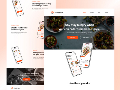 Food app landing page design