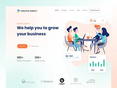 Creative Agency Website agency agency landing page agency wesite app app design business creative creative agency design grow home page illustration illustration website job finder landing page ui ui design ux ux design website design