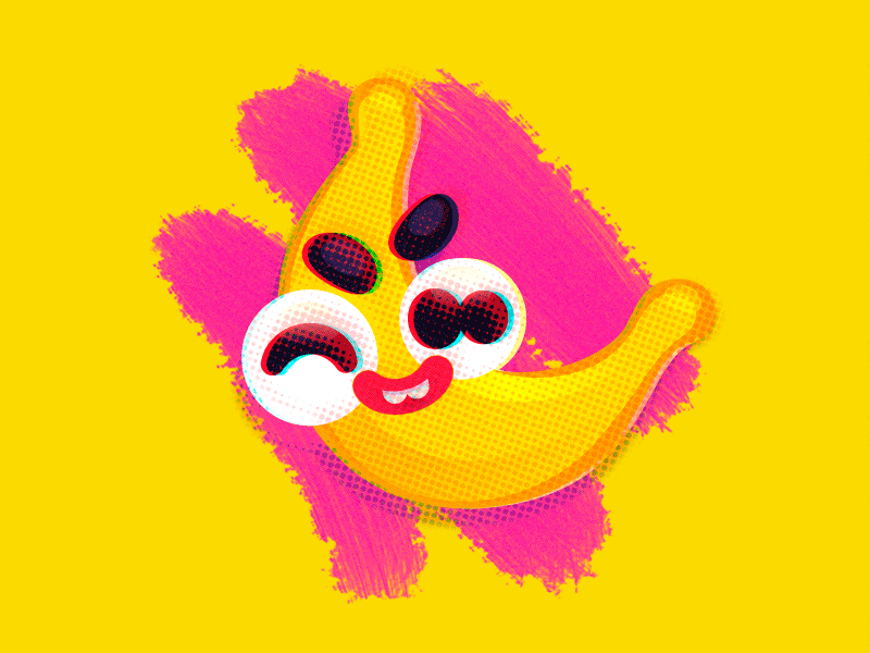 banana banana color gif party pop vector