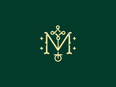 Threading M branding design logo logotype monogram sew