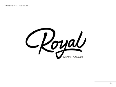 Royal logo branding calligraphy dance dancer design letter lettering logo logotype wordmark
