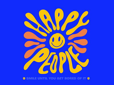 Happy People branding design illustration le letter lettering wordmark
