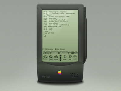 Apple Newton in progress apple icon newton