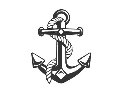 Anchor with rope anchor illustration rope vector