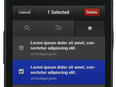 Revised tabs and contextual action bar android cab check box contextual action bar favorites selected tabs