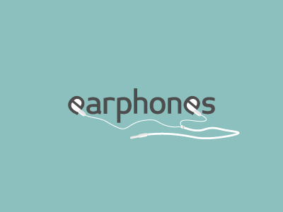 Earphones casque design ear earphones ecouteurs espace headphones iphone logo negatif negative oreille son sound space typographie typography