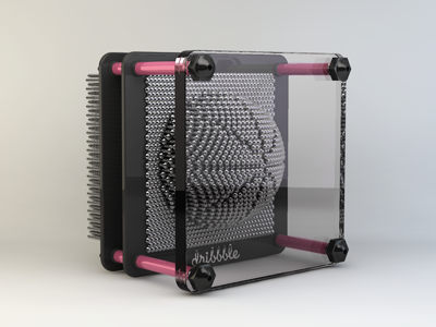 Pin Art Dribbble cube pin art dribbble 3d cinema 4d c4d modeling pink purple realistic rendering vintage retro metal nail glass push silver reflection icon cinema4d light plastic logo red