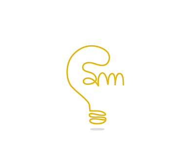 My logo brand identity initials lightbulb line logo minimal yellow