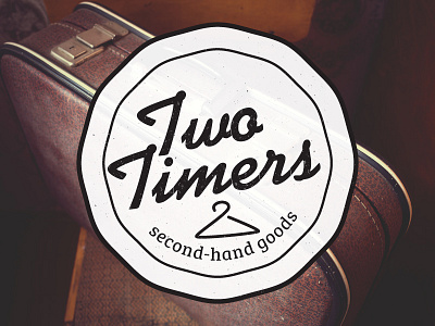 Two Timers | Thrift Store black brand logo retro simple thrift store vintage white