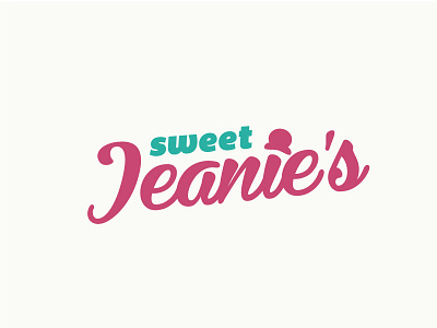 Sweet Jeanies - 50s style Ice Cream Shop Logo 50s branding ice cream icon logo pink retro script