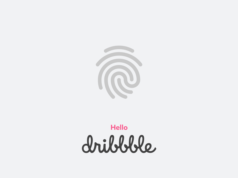 Hello Dribbble, I'm Dmitriy! after effect animation dribbble finger fingerprint firstshot gif hello touch id