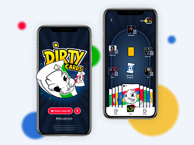 Dirty cards – casual mobile game cards casual character design game gamedesign illustrator mobile ui uno ux