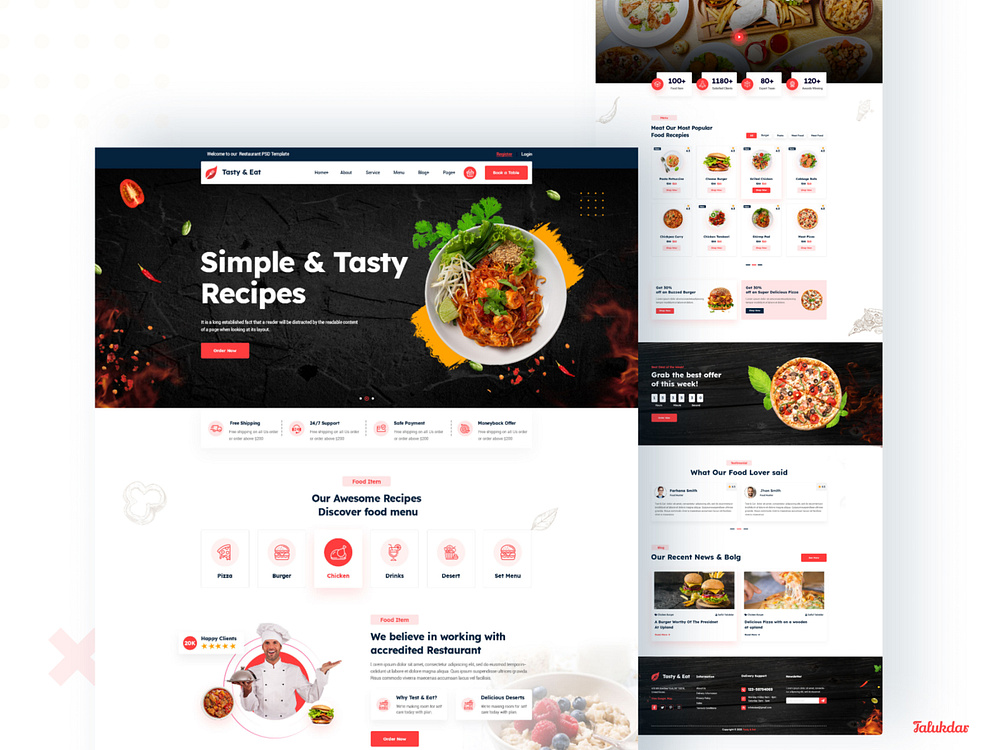 Food Restaurant Landing Page by Saiful Talukdar on Dribbble