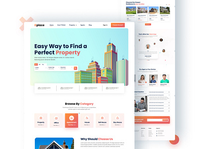 Real Estate Landing Page 2021 trend apartment consulting ux design home page home stay hompage illustration interface landing page properties property real estate ui ui ux uiux webdesign website