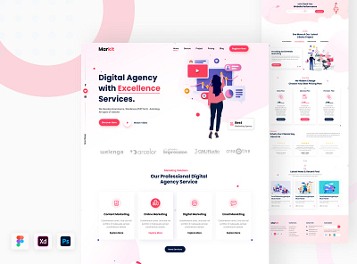 Digital Marketing Agency Landing Page agnency landing pag business consulting design agency digital agency digital marketing home page landing design landing page design online markeiting online marketing promotion seo seo agency social media ui web web design website website design