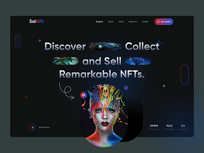 NFT Marketplace Website 2021 trend bitcoin btc crypto cryptoart cryptocurrency digital art ethereum landing design landing page landing page design nft nft art nft landing page nfts token ui ui ux webdesign website