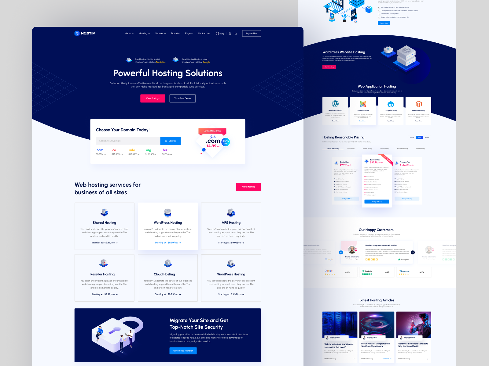 Hostim-Web Hosting Landing Page by Saiful Talukdar on Dribbble