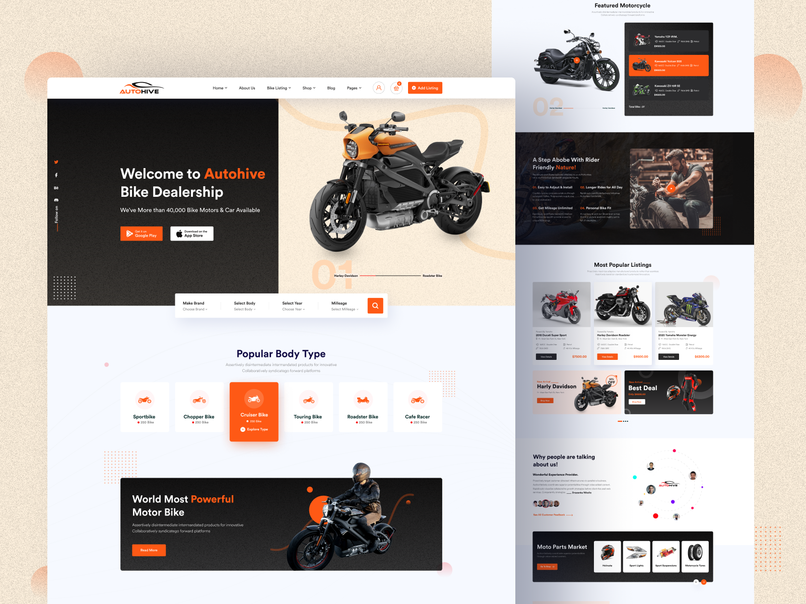 Motorcycle Dealership Website by Saiful Talukdar on Dribbble