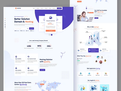 Web Hosting Landing Page app buillder clean ui cloud dedicated domain hosted hosting interface landing design landing page landing page design minimal performance server super web design webhosting website wordpress