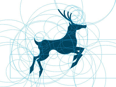 still practice animal deer golden ratio grid illustrations jumping logo mark silhouette vector