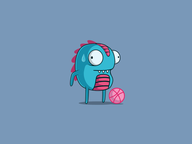 The Monster and the Pink Ball animation character dribbble emoji emoticon monster sticker