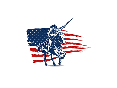 Hussar america illustration logo