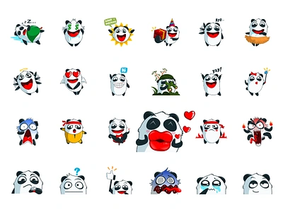 Kipu Panda cute emoji emoticon funny mascot panda sticker