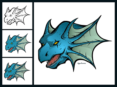 The Dragon and its making process cartoon character dragon illustration sticker tutorial