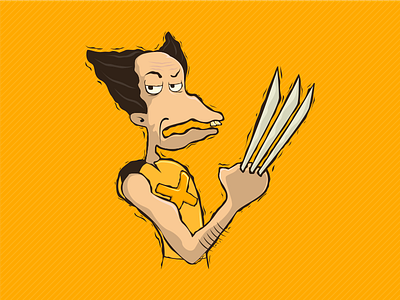 Wolverine cartoon character comic emoji illustration sticker superhero