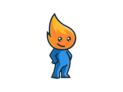 Fire water cartoon character emoji emoticon logo mascot sticker
