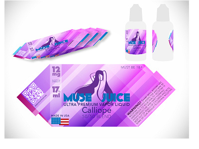 Muse juice branding design label design label mockup logo packaging design vector