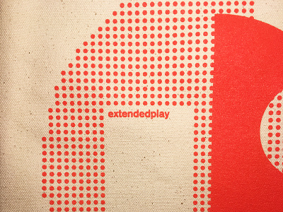 Totebag design halftone red tote type typography