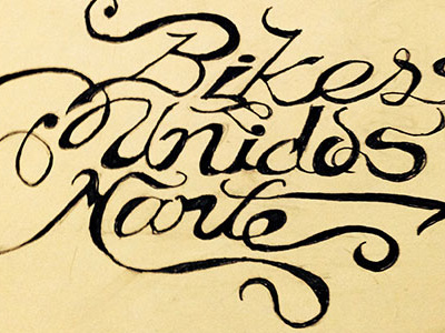 Bikers Unidos Mante Draft lettering logo moto club