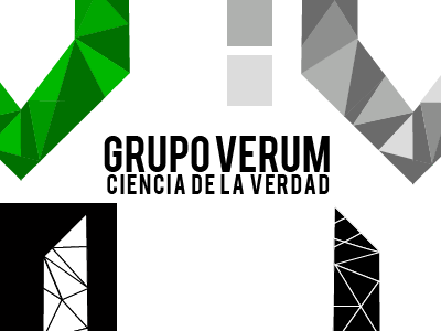 Grupo Verum - Ciencia de la Verdad branding draft lies logo science truth