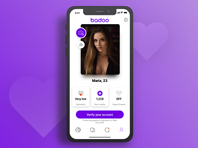 Badoo Profile app badoo interface mobile profile sketch ui ux