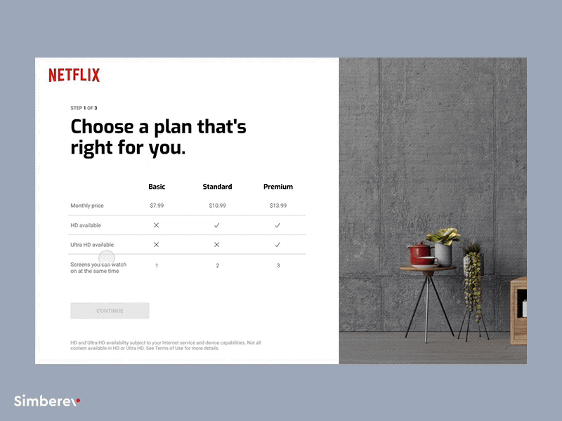 Netflix Price Page animation concept figma layout netflix page principle ui ux video website