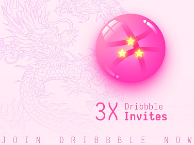 3x dribbble invites 3 invite ball draft dragon dragon ball giveaway illustraion invitation invitations invite invites star