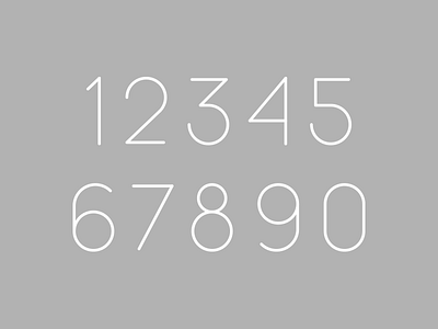 Numbers light line numbers thin type