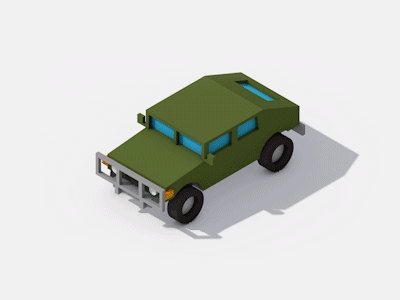 Hummer H1 3d car hummer infotools isometry lowpoly turbaba