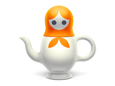 Matreshka Teapot 3d clear matreshka orange simple teapot