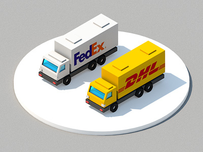 Infotools delivery 3d clear dhl fedex info infographics infotools truck