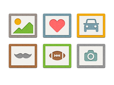 Paper Works car footbal image like paper photo pictograms retro sign
