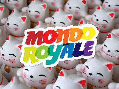 Mondo Royale band logo lucky cats mondo royale rainbow sticker