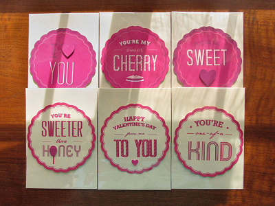 Valentine's Day Cards card cherry design graphic handmade love pink print style sweet typography valentines